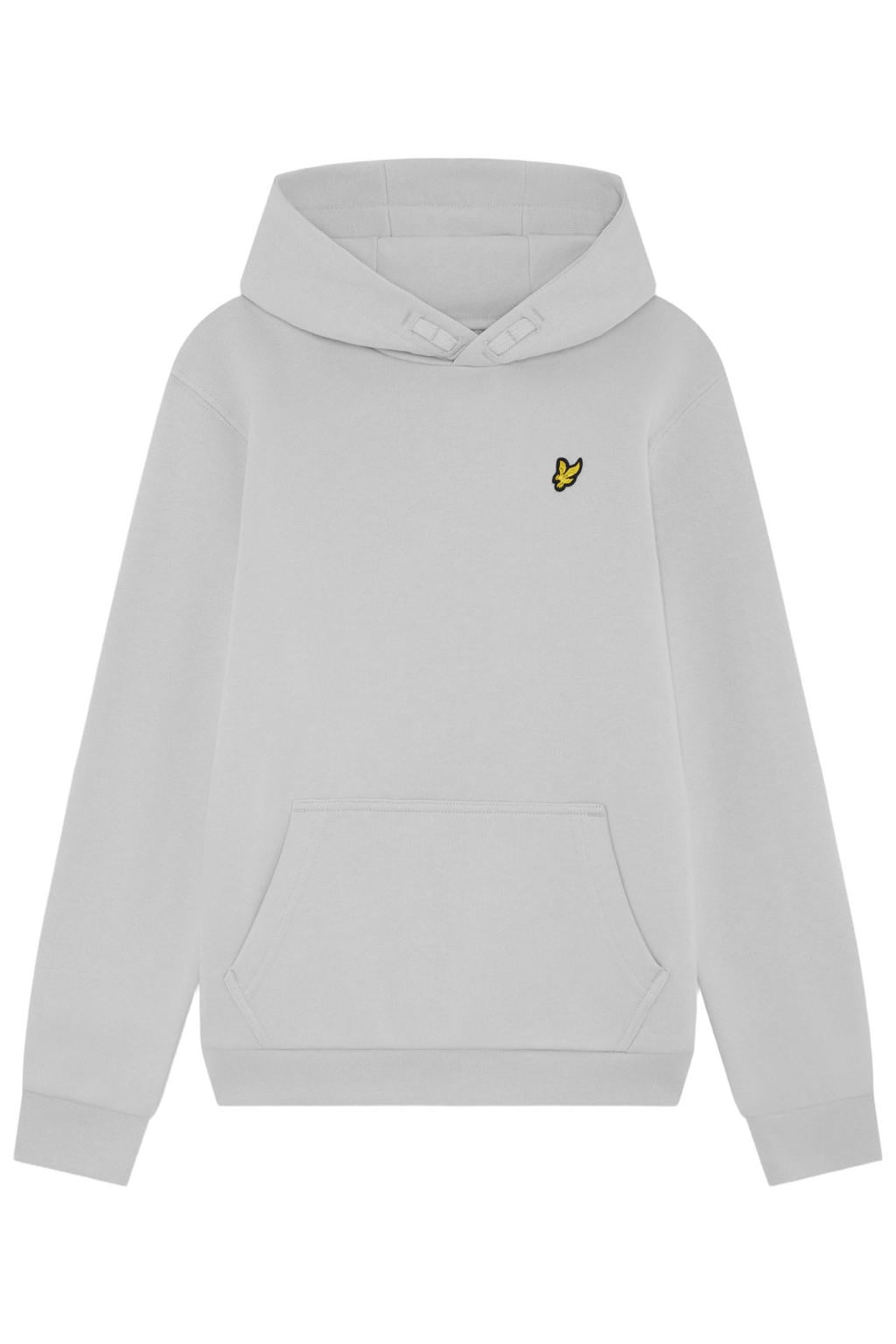 Grijze jongens Lyle & Scott hoodie van sweat materiaal met effen, lange mouwen en capuchon