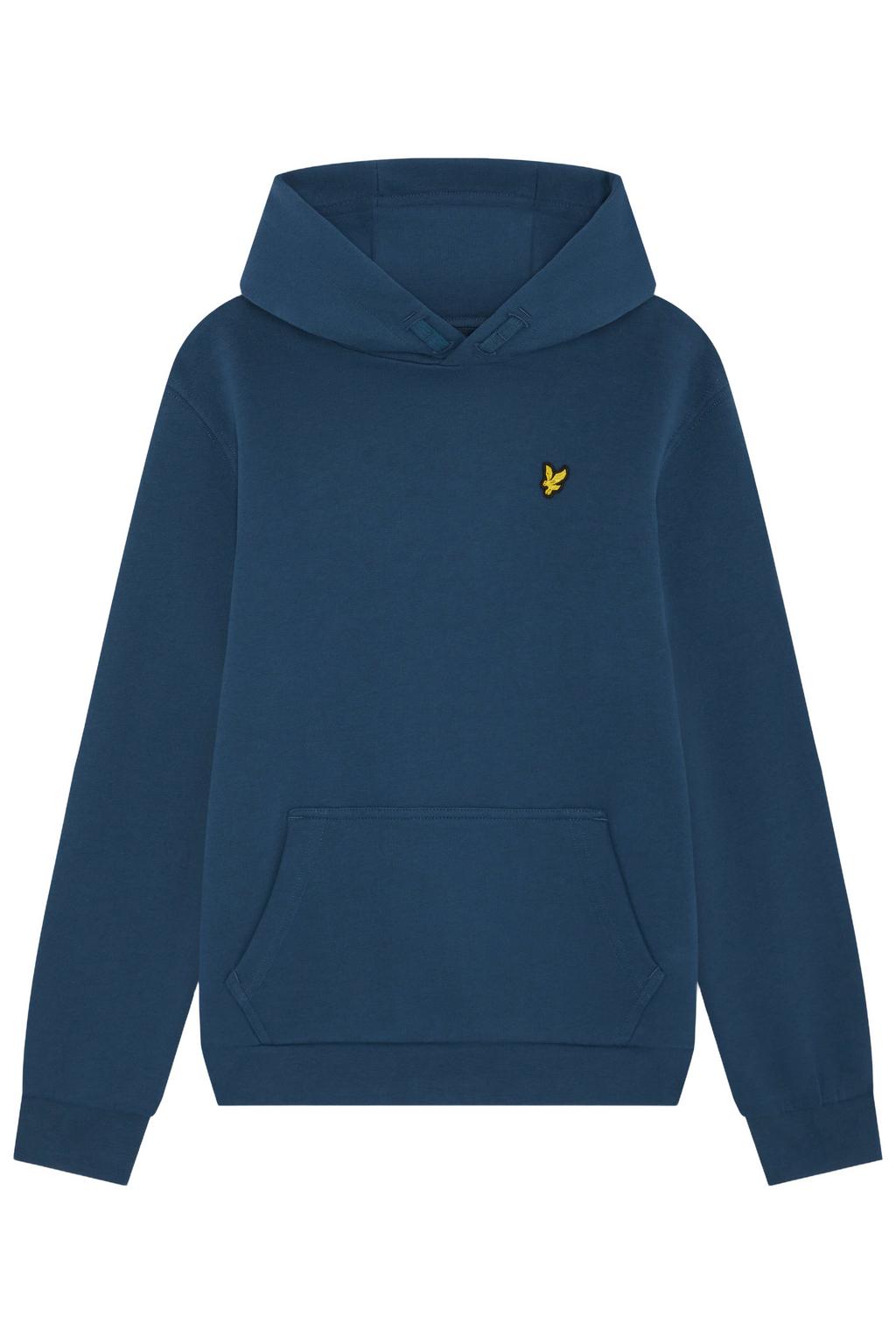 Donkerblauwe jongens Lyle & Scott hoodie van katoen met effen, lange mouwen en capuchon