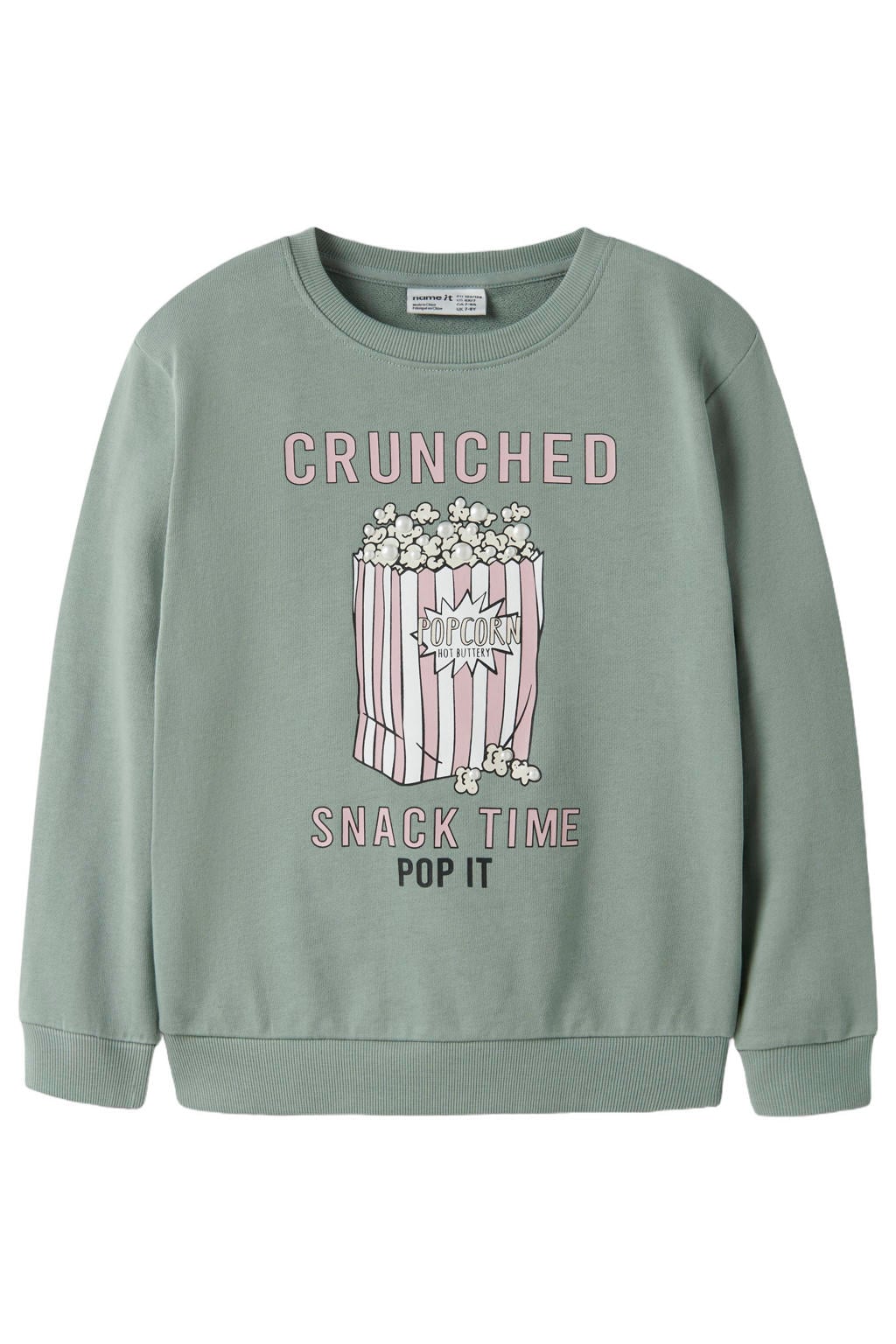 NAME IT KIDS sweater met print - groen