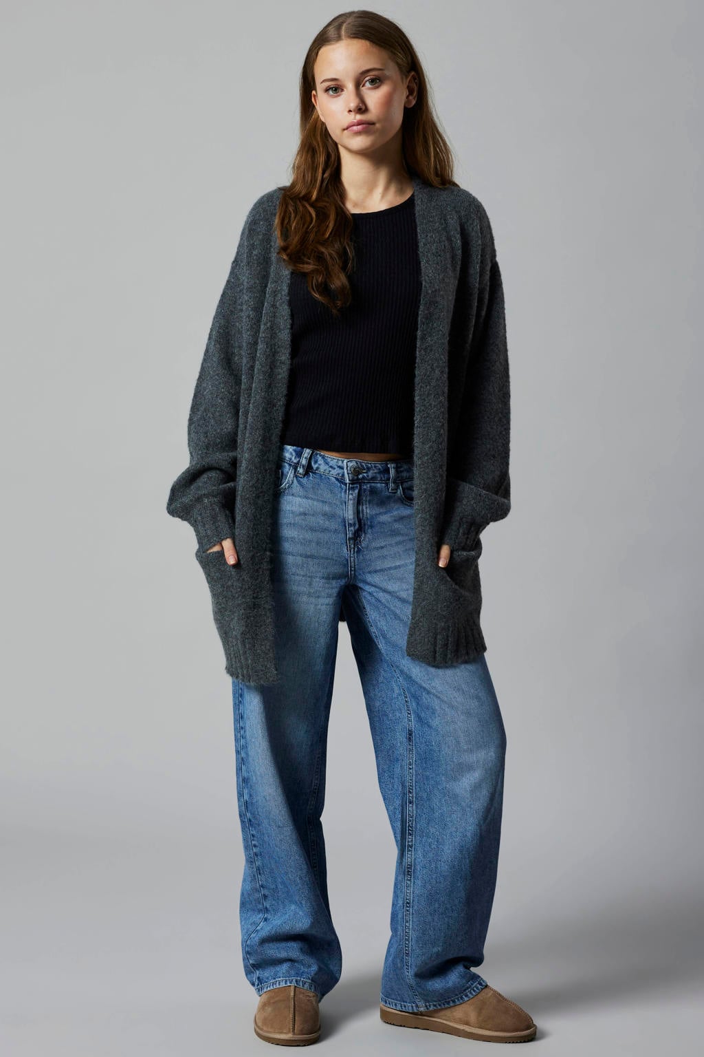 LMTD wide leg jeans - middelblauw