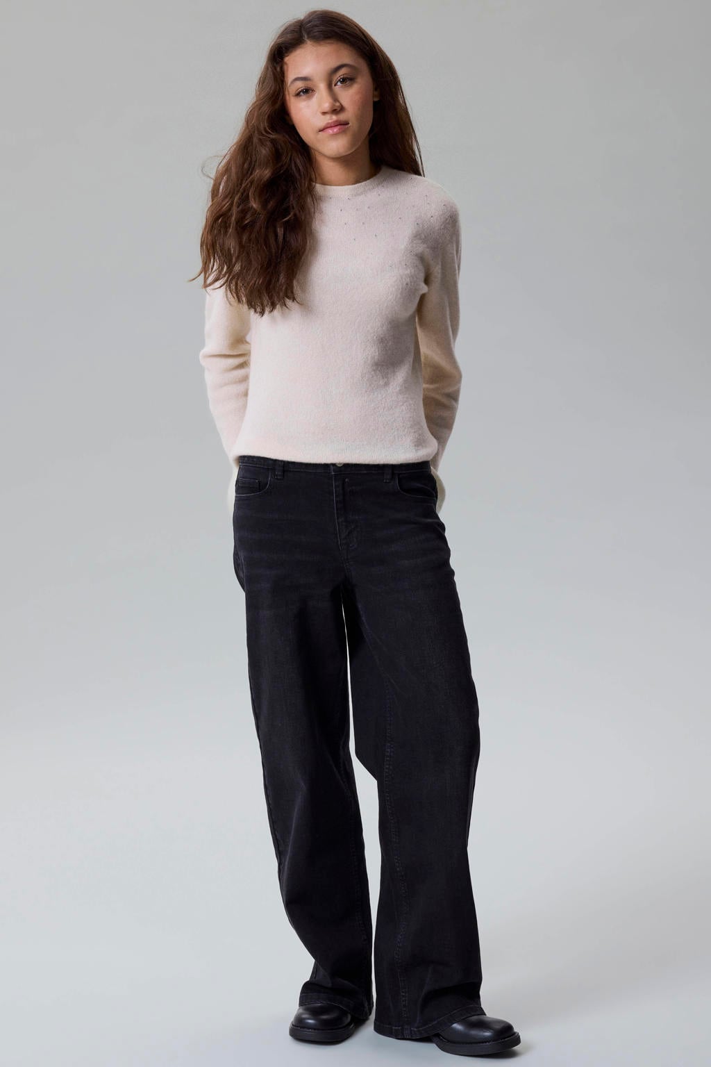 LMTD wide leg jeans - zwart