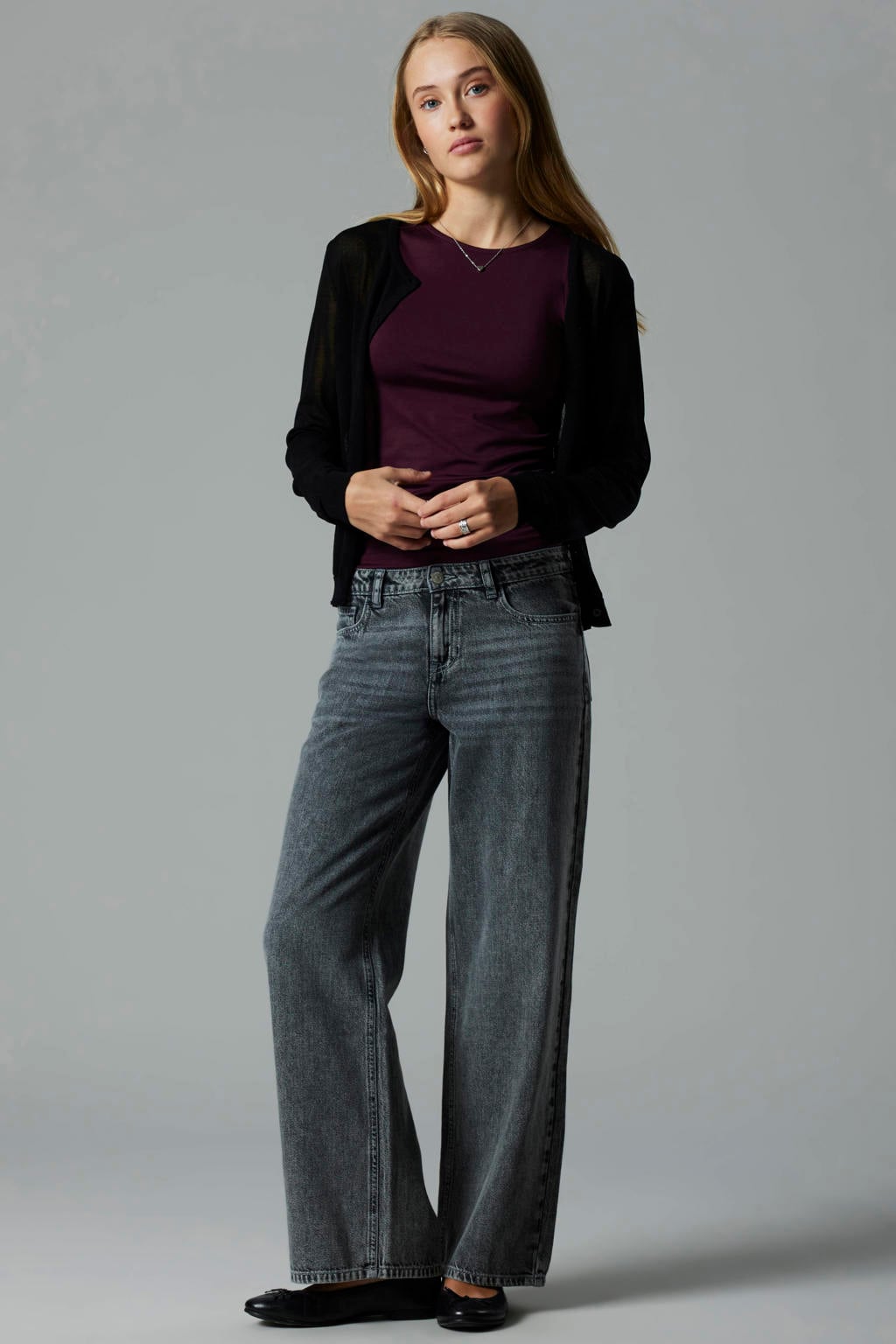 LMTD wide leg jeans - grijs