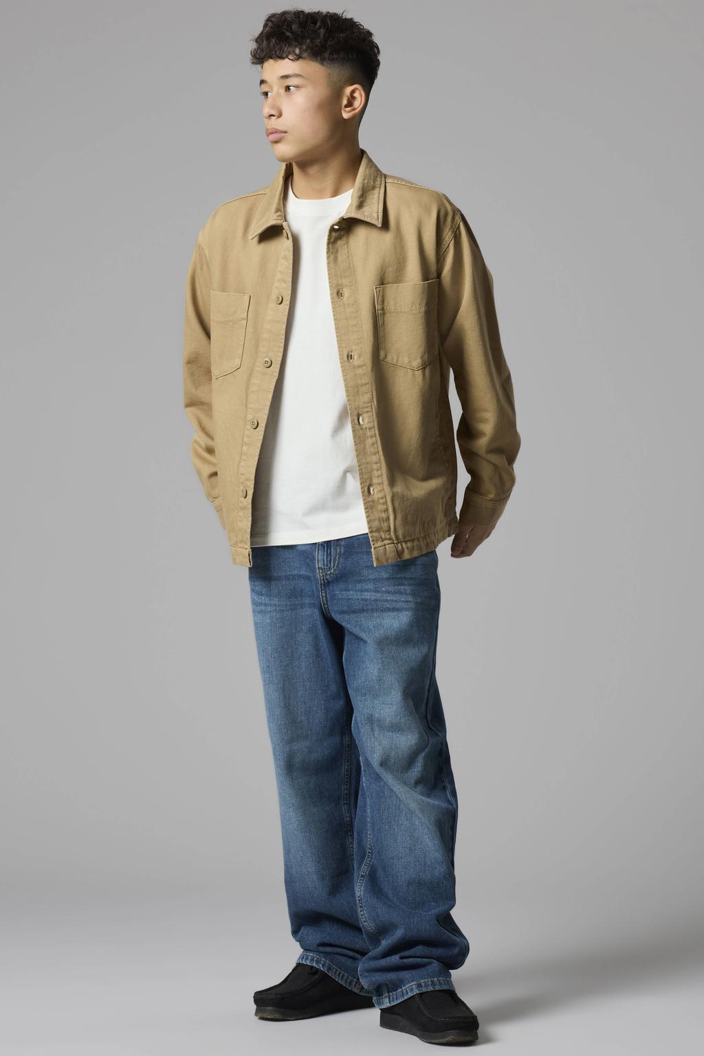 Dark blue denim jongens LMTD loose fit jeans van denim met effen