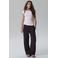 LMTD wide leg casual broek met plooien - donkerbruin