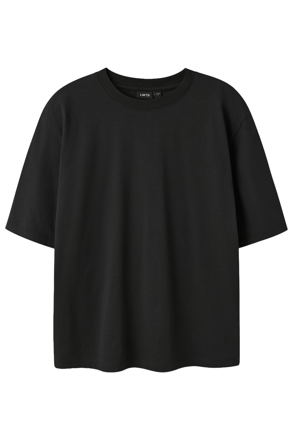 Zwarte jongens en meisjes LMTD T-shirt van katoen met effen, korte mouwen en ronde hals