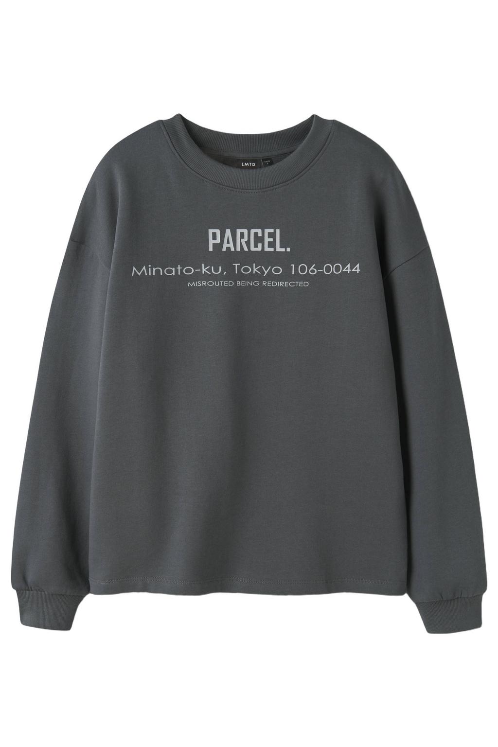 Grijze jongens LMTD sweater met tekst print, lange mouwen, ronde hals en geribde boorden