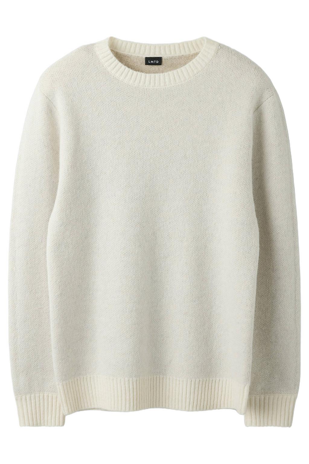 Witte jongens LMTD gebreide trui en wol met backprint, lange mouwen en ronde hals