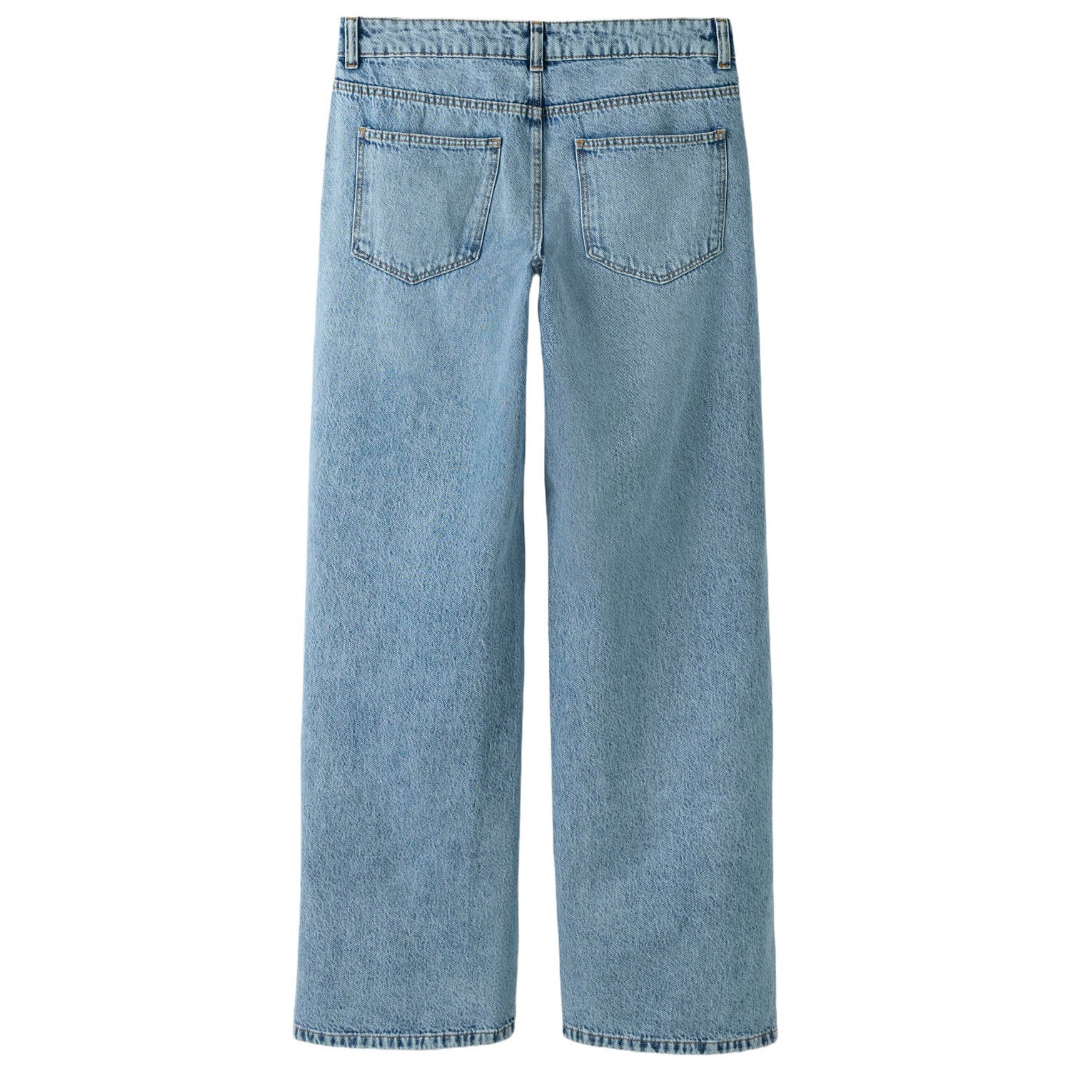 LMTD NLFBIRM straight leg jeans met split en studs lichtblauw