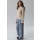 LMTD gebreide trui met kabels en wol - beige