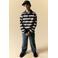 NAME IT KIDS gestreepte sweater - antraciet