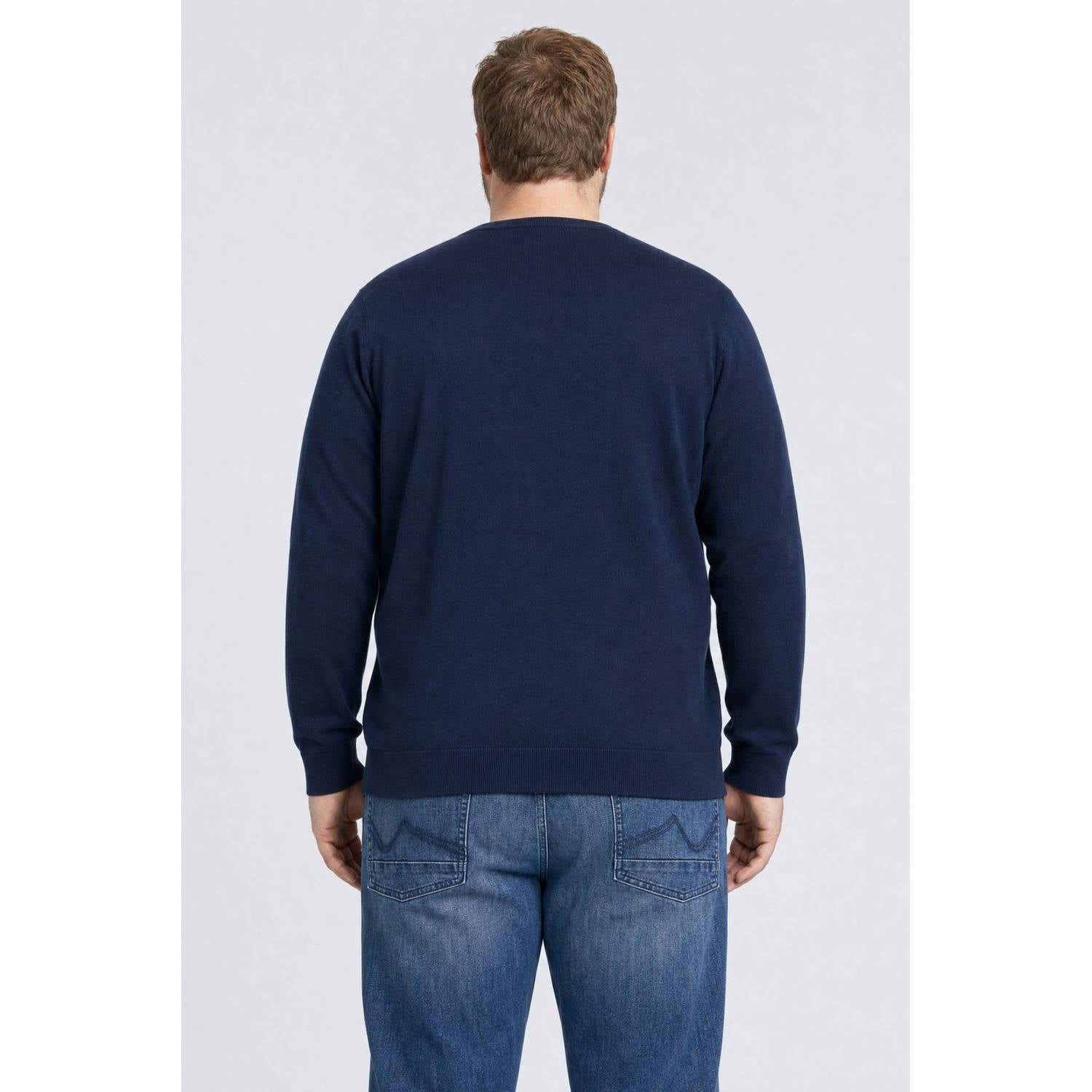 Petrol industries Plus Size katoenen regular fit gebreide trui navy blue