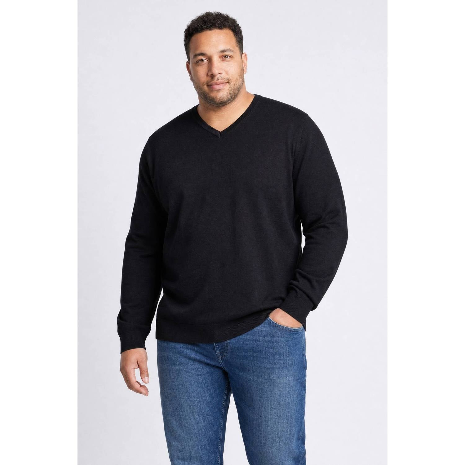 Petrol industries Plus Size katoenen regular fit gebreide trui zwart