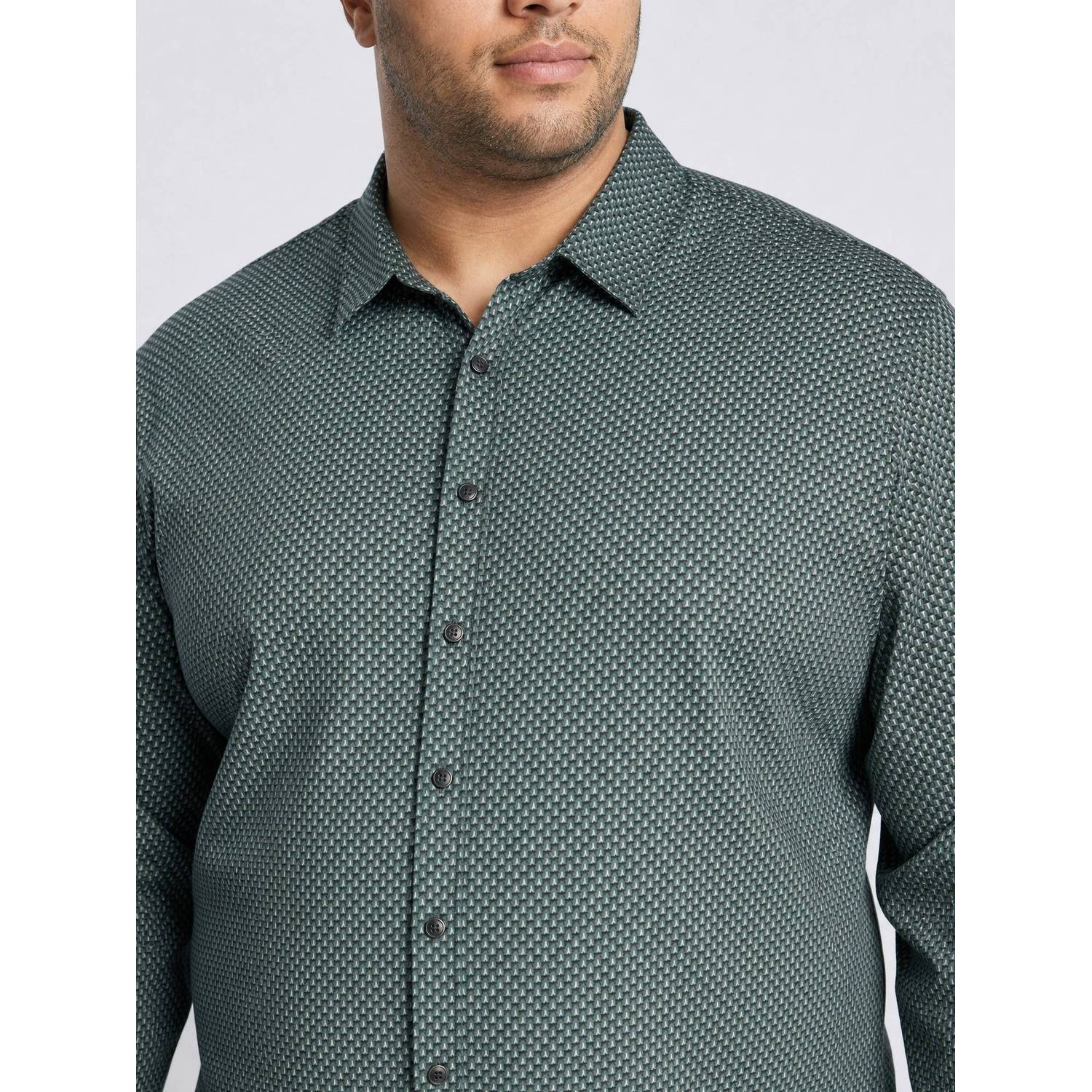 Petrol industries Plus Size regular fit casual overhemd teal green