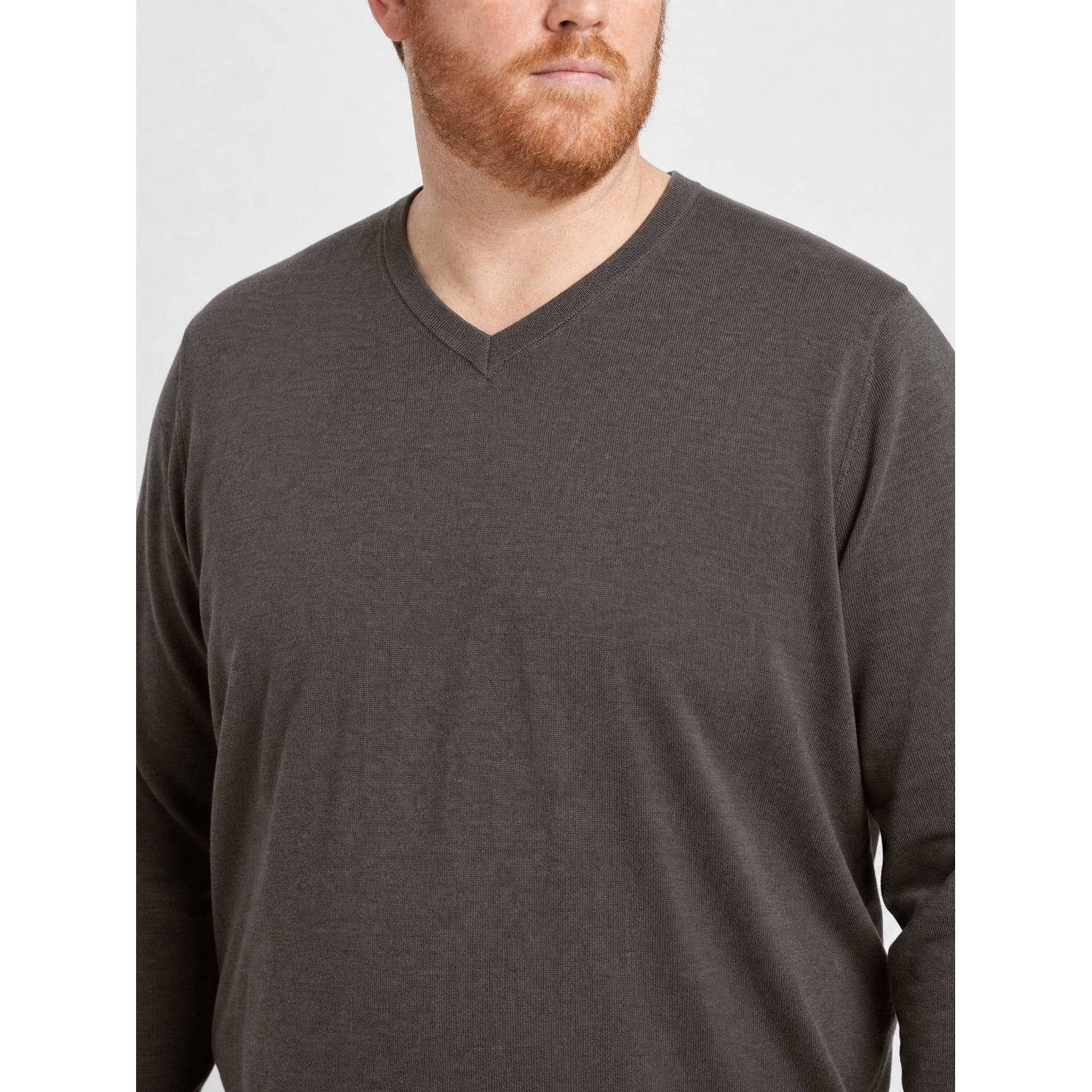 Petrol industries Plus Size katoenen regular fit gebreide trui donkergroen