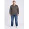 Petrol industries Plus Size katoenen regular fit gebreide trui - donkergroen