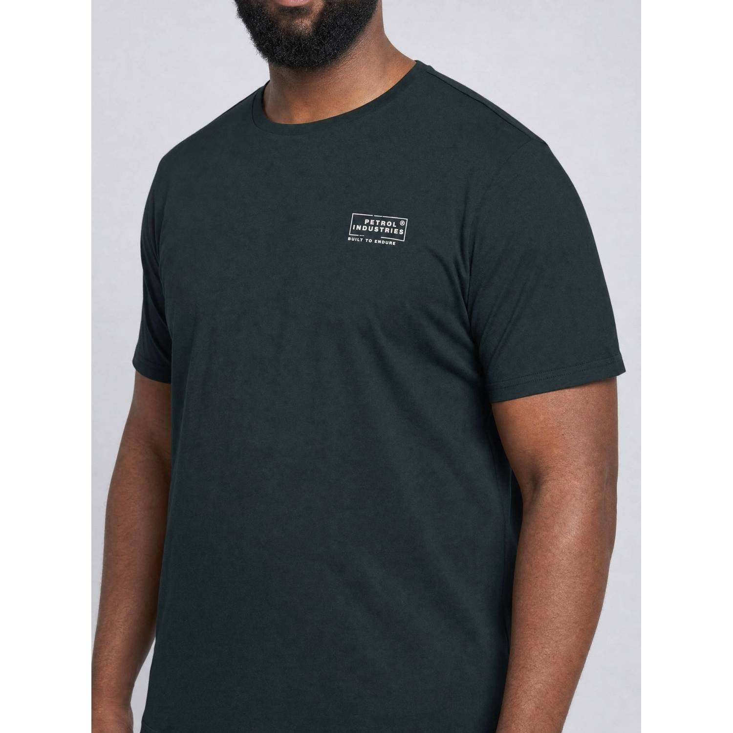 Petrol industries Plus Size regular fit T-shirt met logo donkergroen