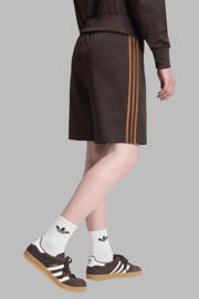 thumbnail: adidas Originals regular fit gestreepte sweatshort - donkerbruin/oranjebruin