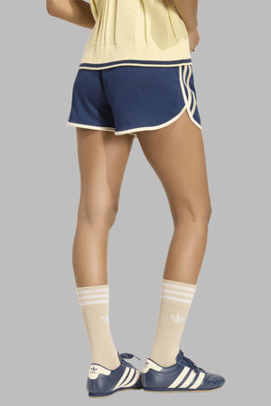 regular fit gestreepte sweatshort - donkerblauw
