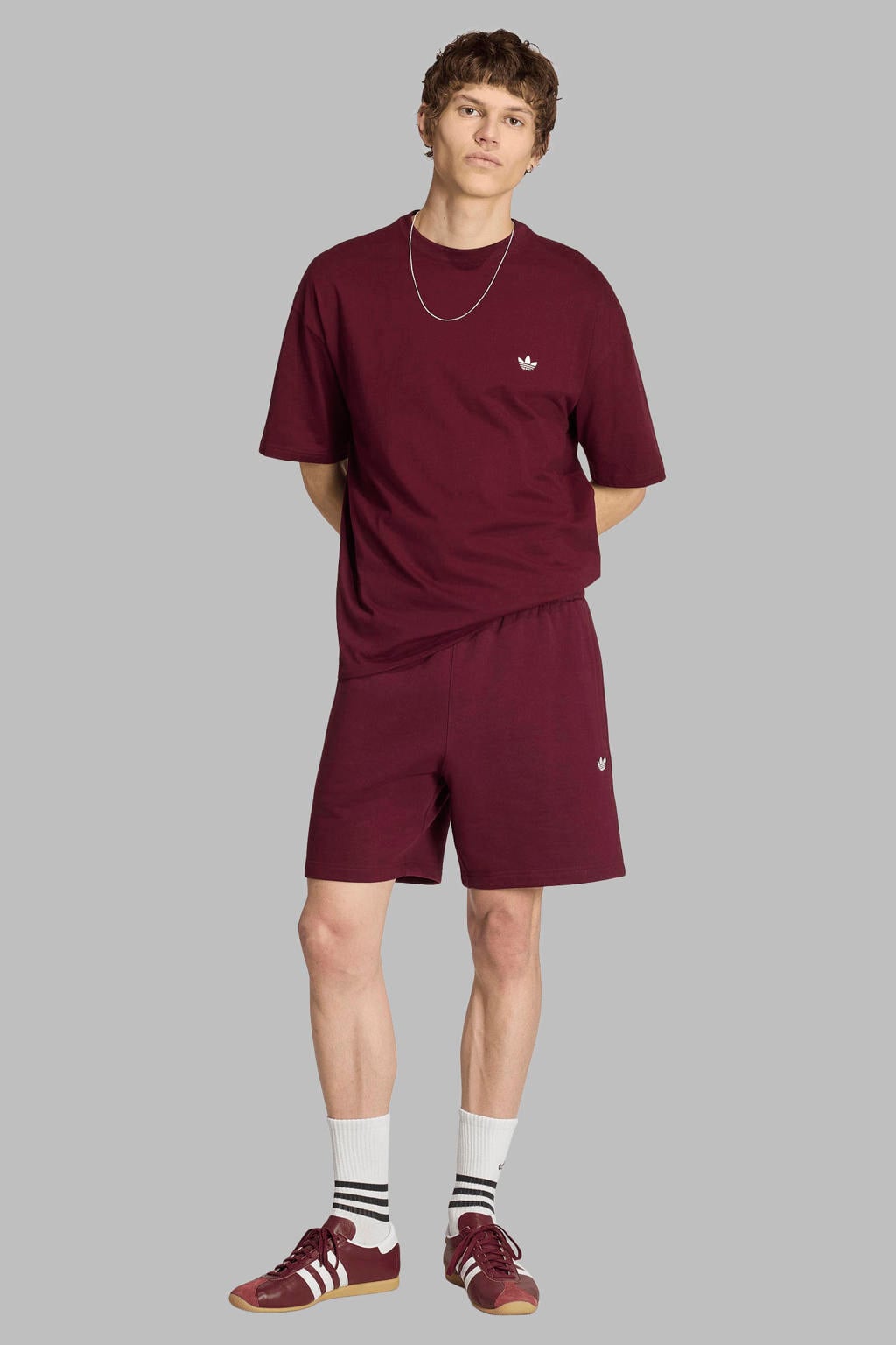 adidas Originals Trefoil Essentials regular fit sweatshort - donkerrood