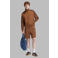 adidas Originals regular fit gestreepte sweatshort - oranjebruin
