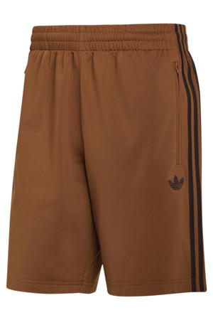 regular fit gestreepte sweatshort - oranjebruin