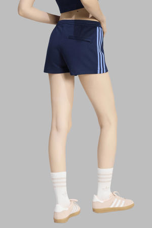 regular fit gestreepte sweatshort - donkerblauw