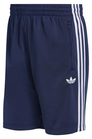 regular fit gestreepte sweatshort - donkerblauw/wit