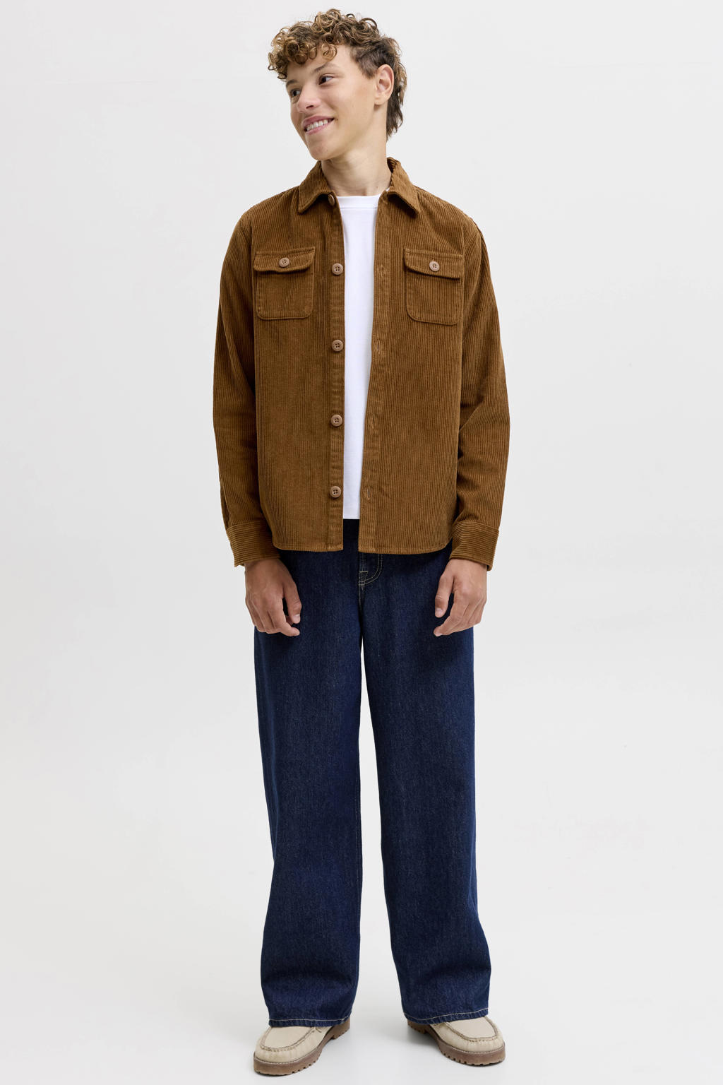JACK & JONES JUNIOR corduroy overhemd - bruin