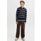 JACK & JONES JUNIOR gebreide gestreepte trui - donkerblauw