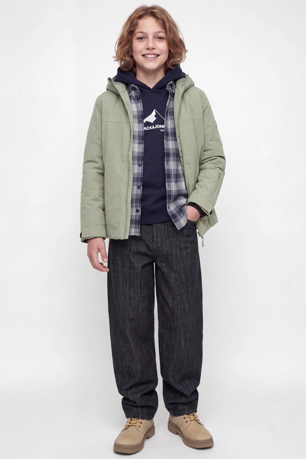 JACK & JONES JUNIOR winterjas - lichtgroen