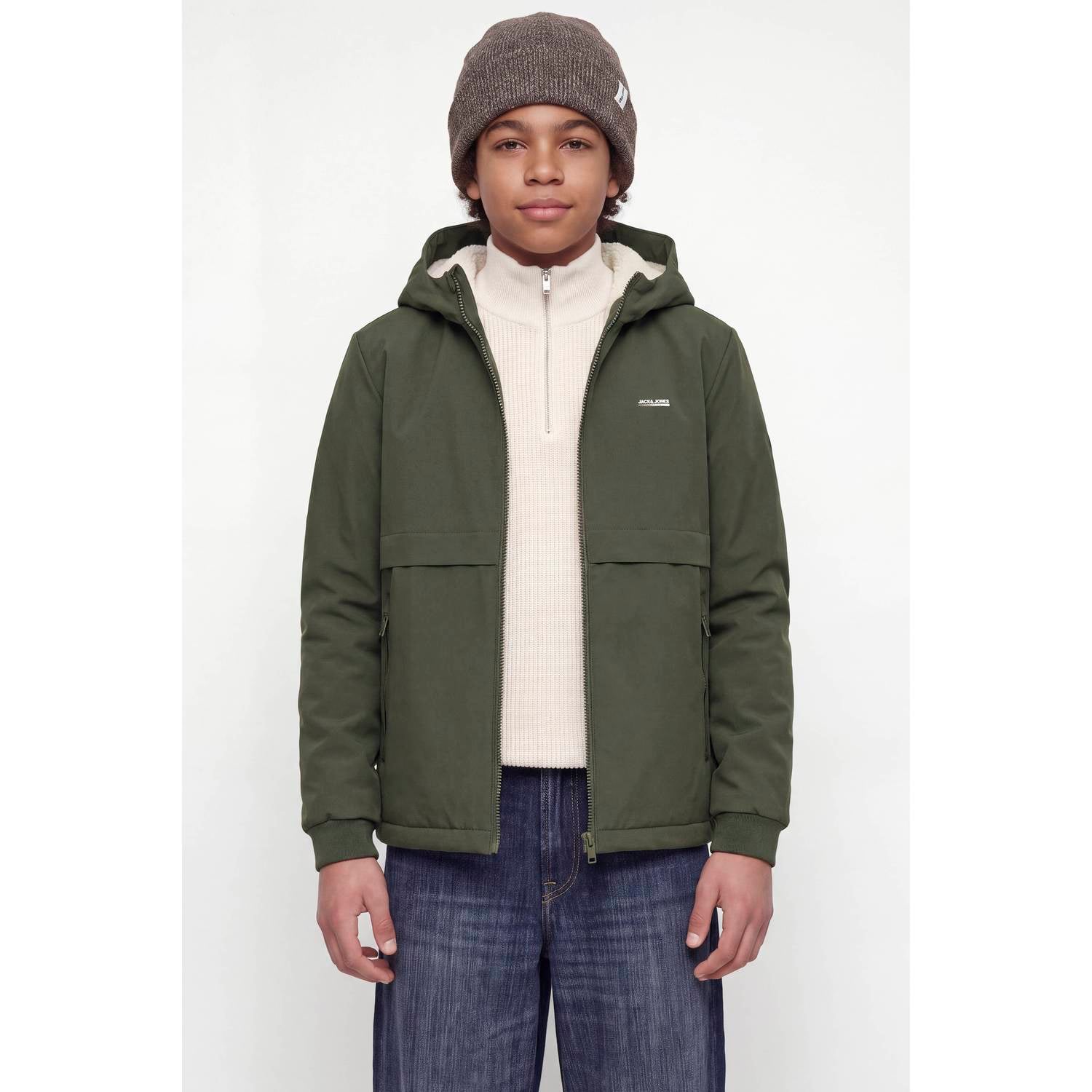 JACK & JONES JUNIOR winterjas donkergroen