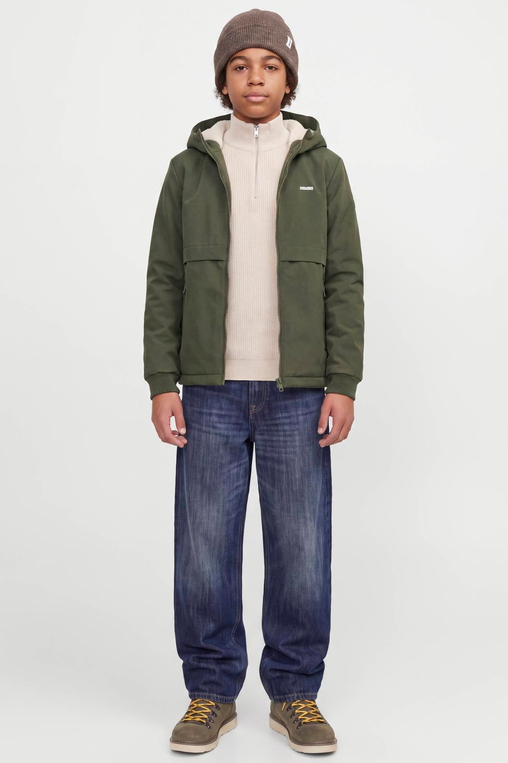 JACK & JONES JUNIOR winterjas - donkergroen