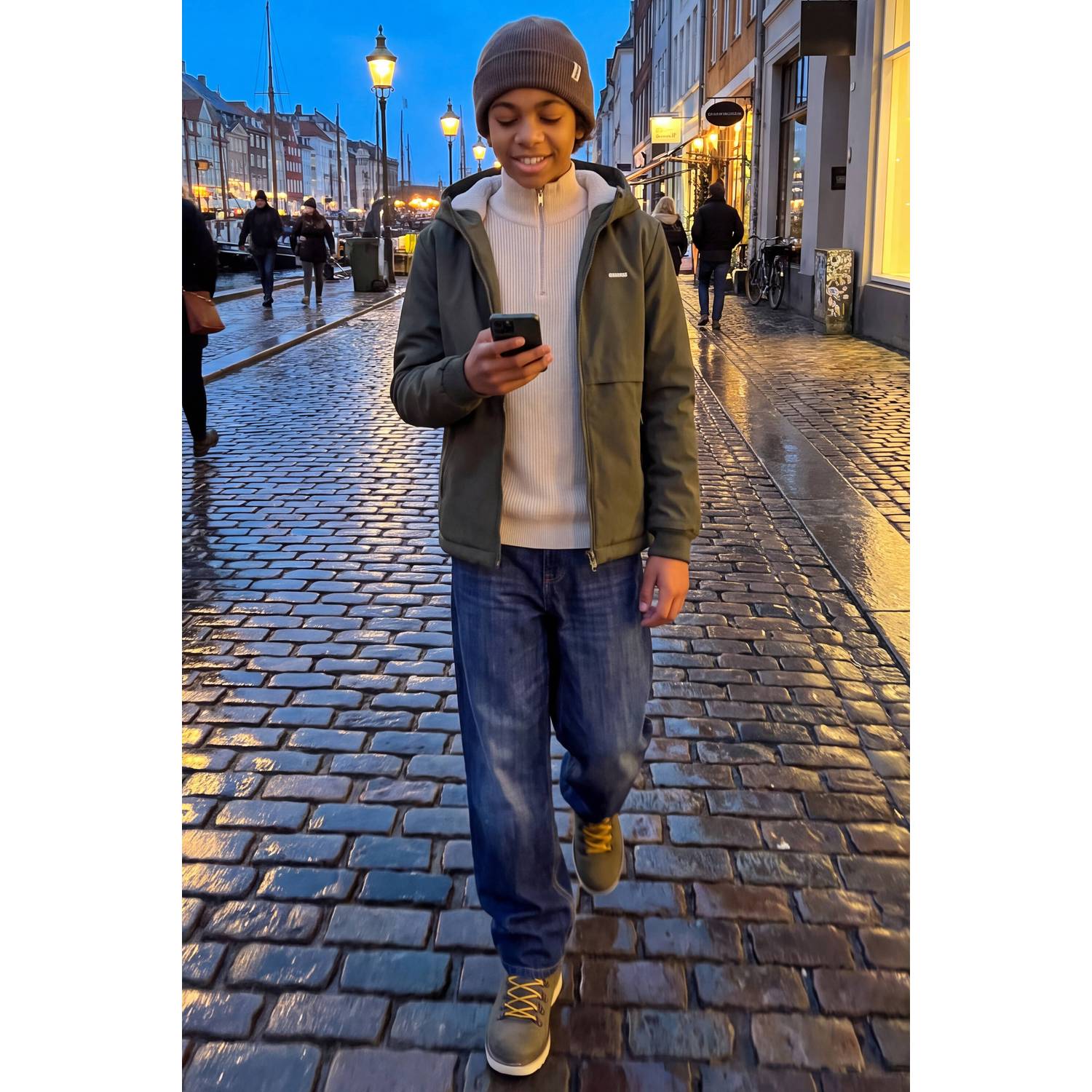 JACK & JONES JUNIOR winterjas donkergroen