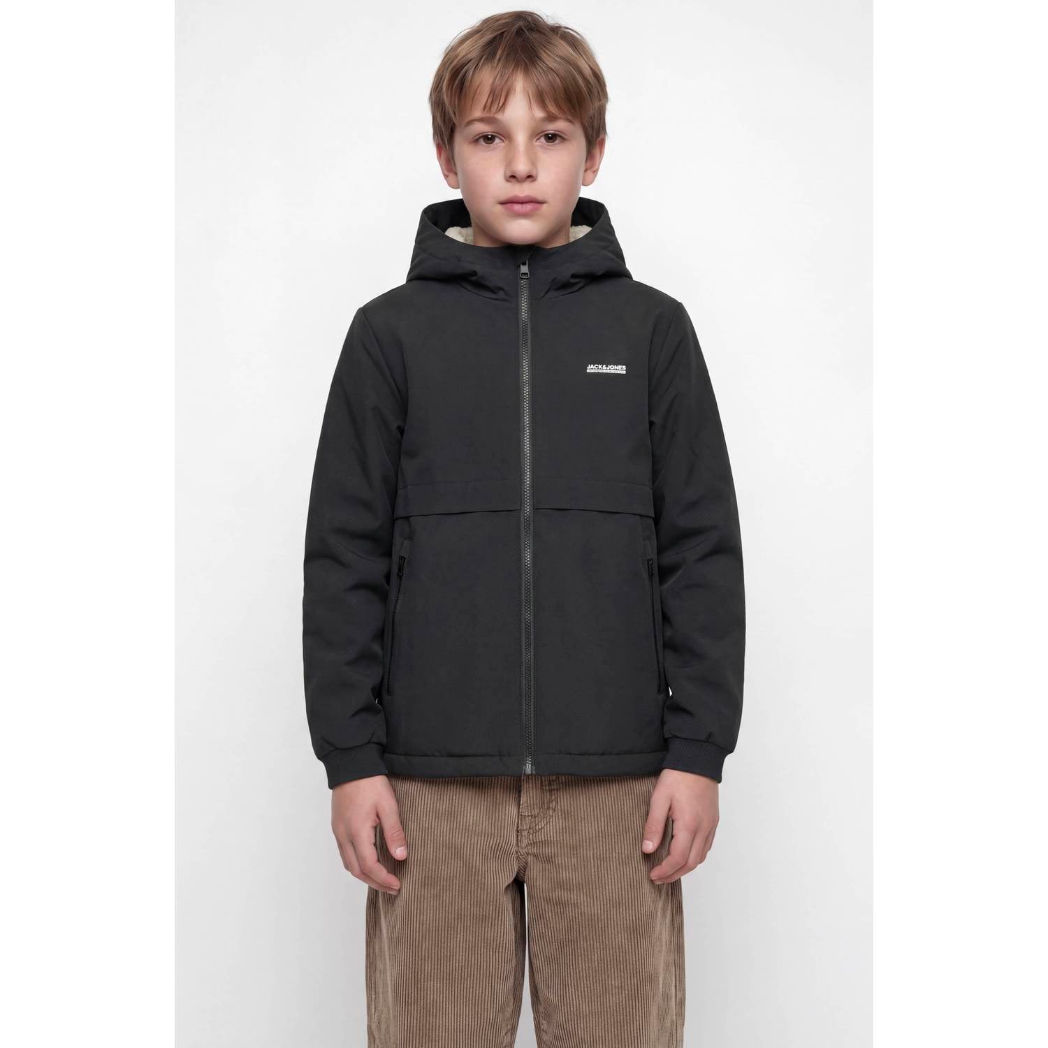 JACK & JONES JUNIOR gewatteerde winterjas zwart