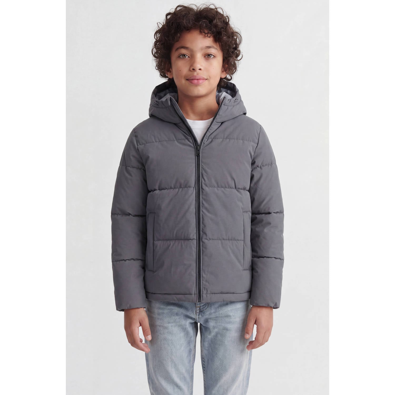 JACK & JONES JUNIOR pufferjas grijs