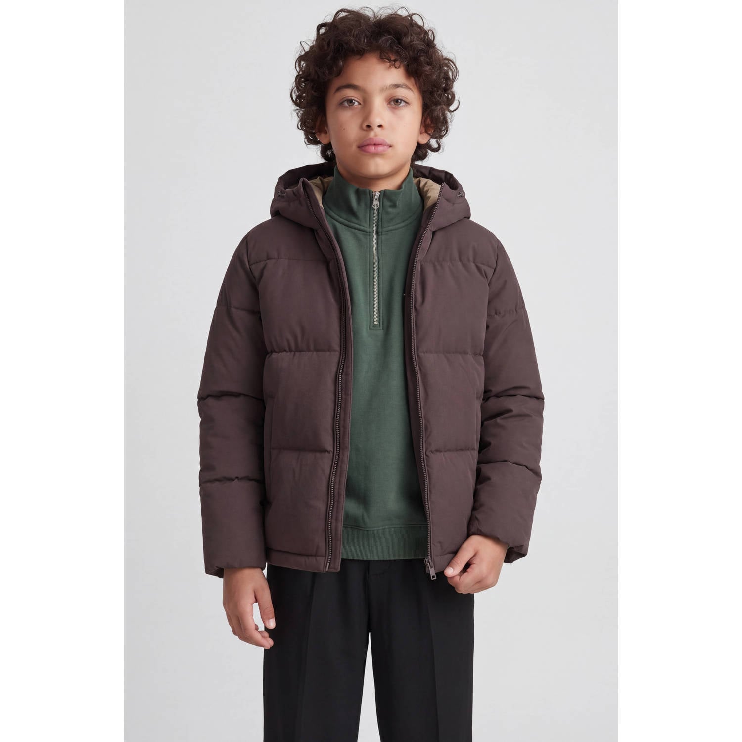 JACK & JONES JUNIOR pufferjas bruin