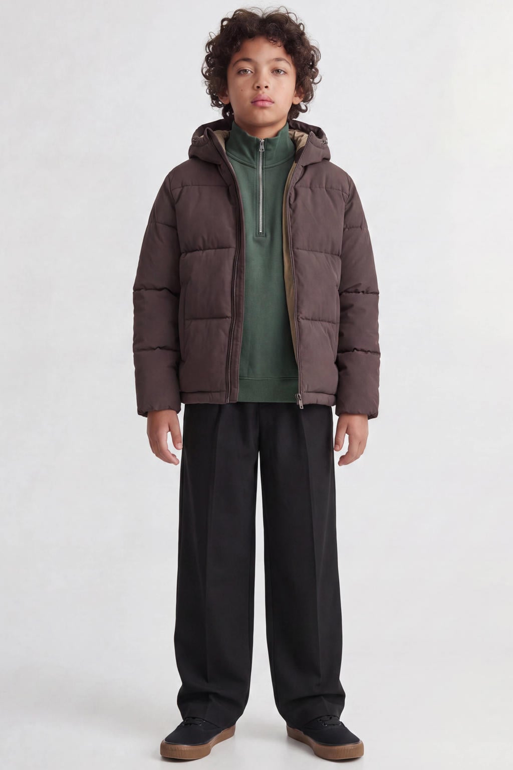 JACK & JONES JUNIOR pufferjas - bruin