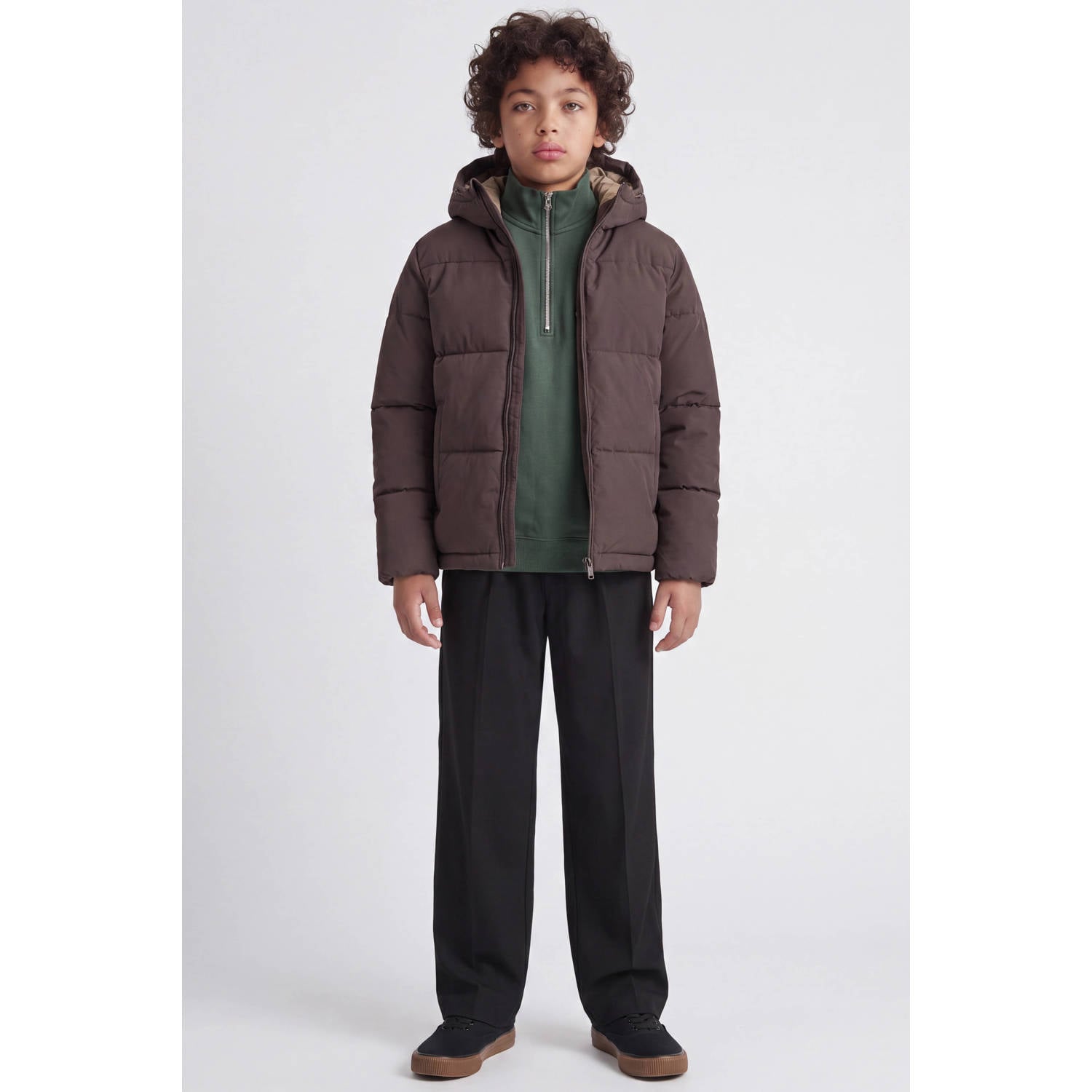 JACK & JONES JUNIOR pufferjas bruin