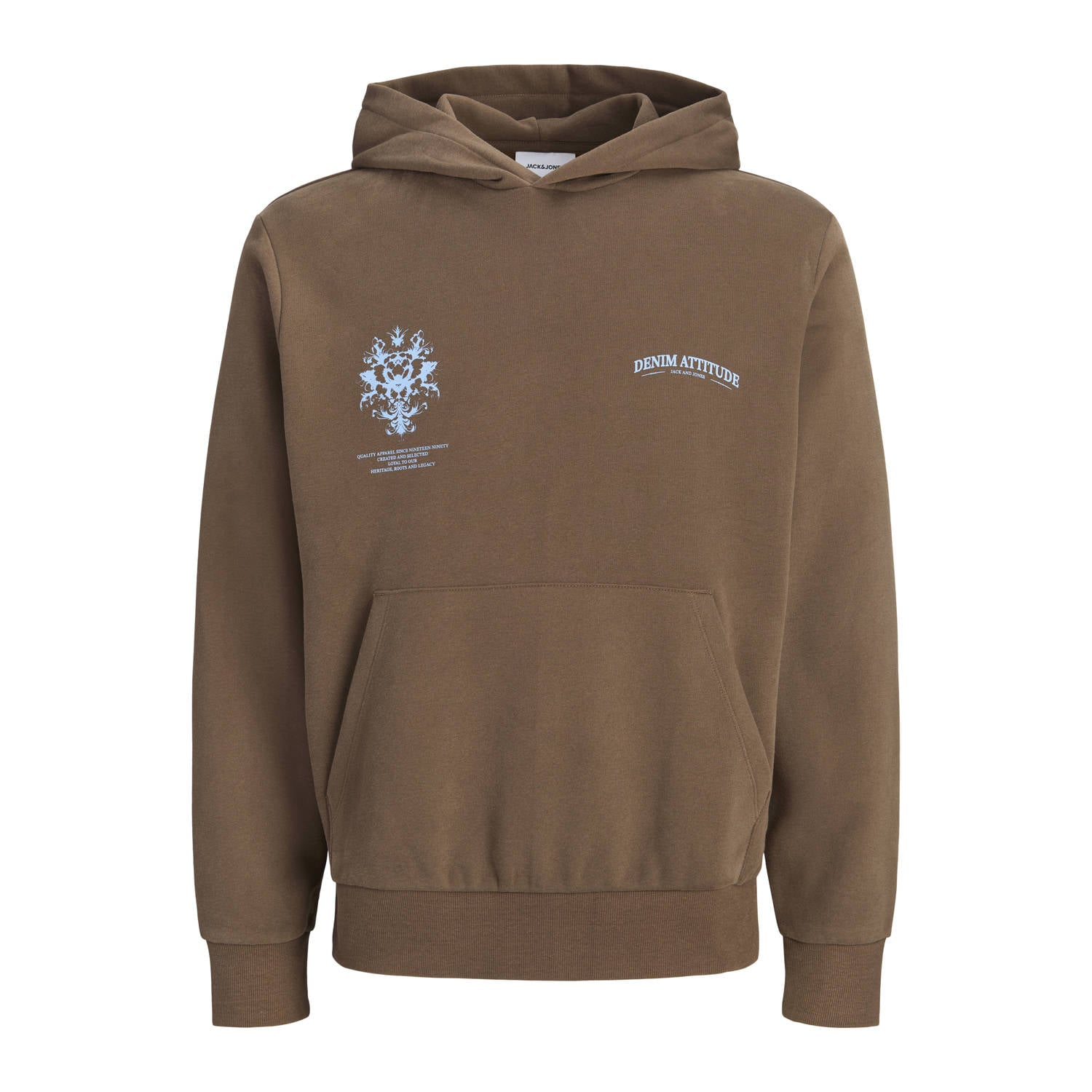 JACK & JONES JUNIOR hoodie met backprint bruin