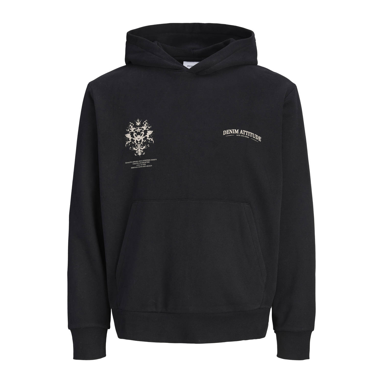 JACK & JONES JUNIOR hoodie met backprint zwart