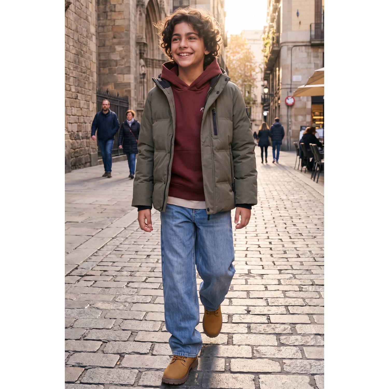 JACK & JONES JUNIOR pufferjas kaki