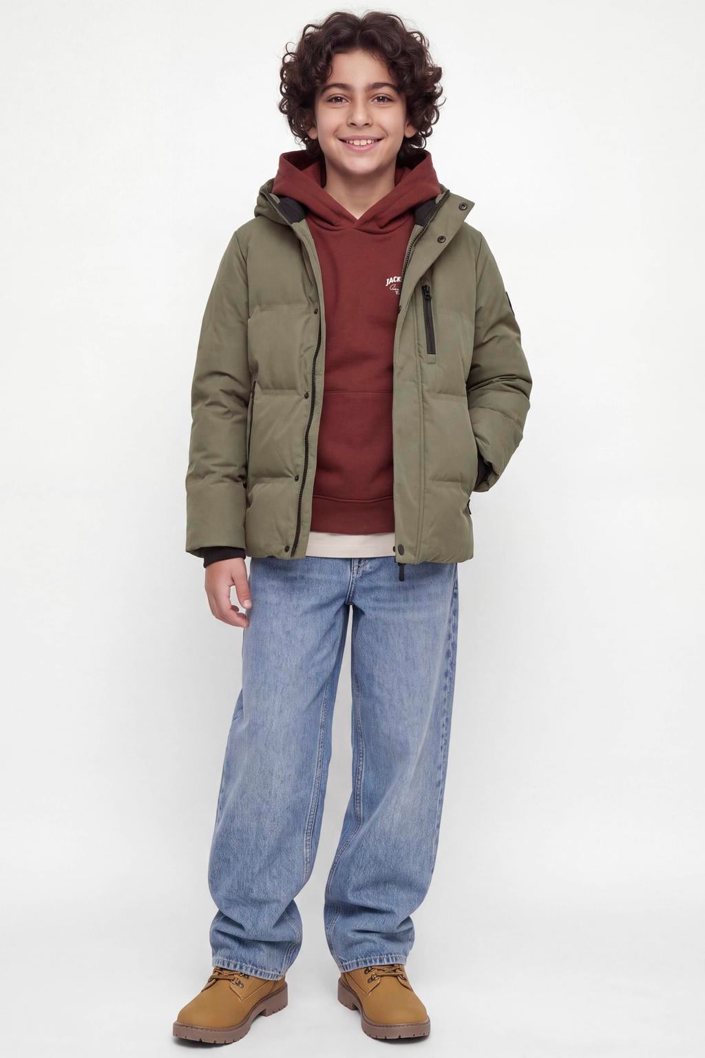 JACK & JONES JUNIOR pufferjas - kaki