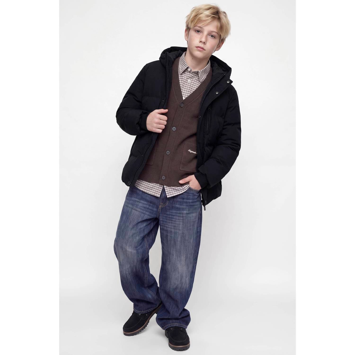 JACK & JONES JUNIOR pufferjas zwart