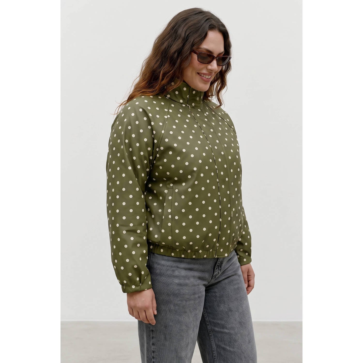 VERO MODA CURVE Plus Size jacket met stippen groen