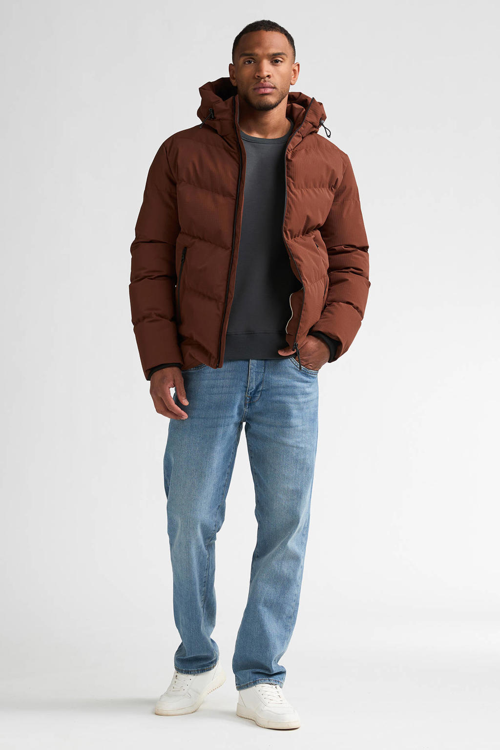 Petrol Industries quilted pufferjas - bruin
