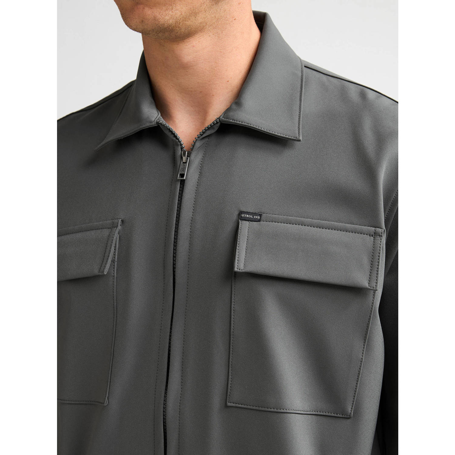 Petrol Industries regular fit overshirt groen