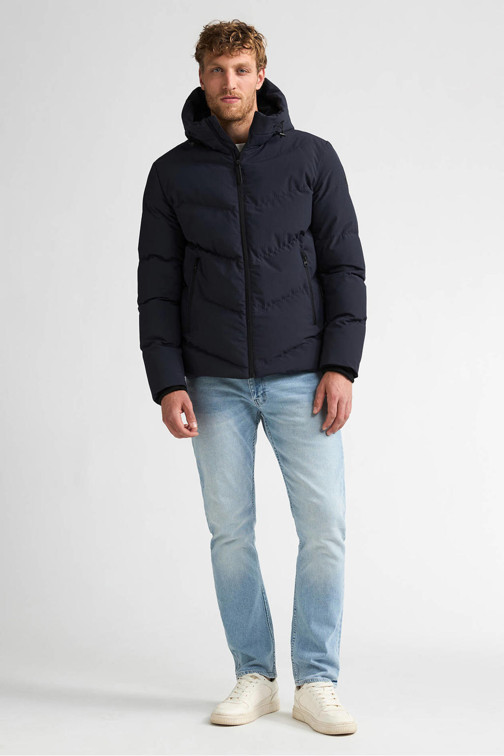 Petrol Industries quilted pufferjas - donkerblauw