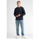 Petrol Industries regular fit sweater met backprint - donkerblauw