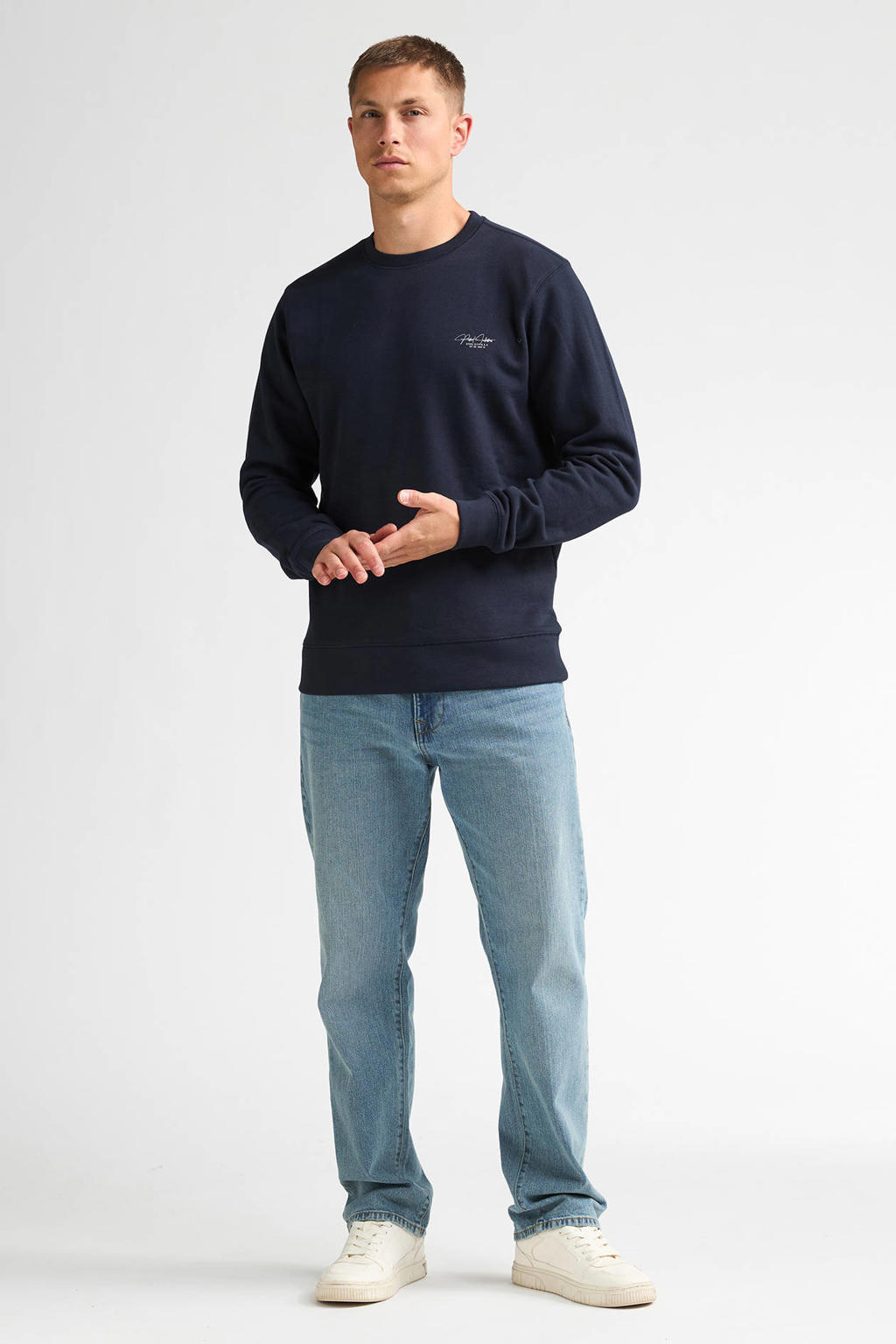 Petrol Industries regular fit sweater met backprint - donkerblauw