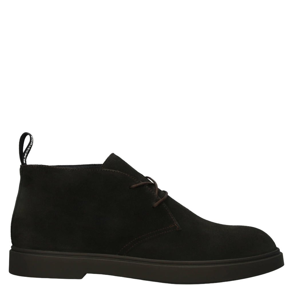 Donkerblauwe heren Blackstone Cobble Clem suède veterboots -
